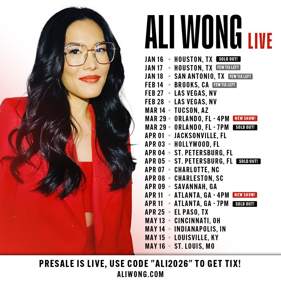 Ali Wong Ali Wong Live Tour Poster 2026